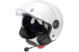 Befast | Rapid Connect - Casco Jet Omologato con Interfono Integrato, Casco Scooter con Ampia Visiera Antigraffio, Casco Moto Jet con Occhialino Parasole a Scomparsa