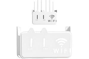 GaxQuly Self-Adhesive WiFi Storage Box, WiFi Router Holder Case Wall Mount-Universal Wall Shelf for Modem, Set-Top Box, Smart Devices-Space-Saving Cable Organizer Stand for Home & Office (Multicolor)