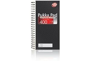 PUKKA PAD Pukka Telefonnotizbuch (mit Durchschlag, NCR-Papier, spiralgebunden, für 400 Notizen)