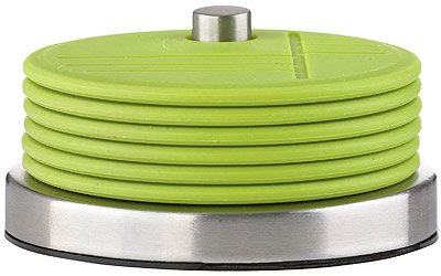 7-tlg. Glasuntersetzer-Set CONFETTI Edelstahl / Silikon Lime Grün