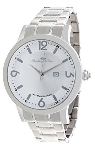 Lindberg & Sons Herren-Armbanduhr Quarz Schweizer Werk Analog Edelstahl - LSSM201B Lindberg & Sons Herren-Armbanduhr Quarz Schweizer Werk Analog Edelstahl - LSSM201B