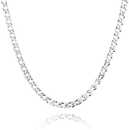 STERLL Man Necklace Sterling silver 925 21.65in without pendant confectionery gifts, Gifts for Men