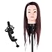 Anself Mannequin Head and Wig with Clamping Jaw for Salon and Hairdresser Training