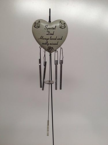 SPECIAL DAD HEART WIND CHIME MEMORIAL / GRAVESIDE TRIBUTE. DF14941