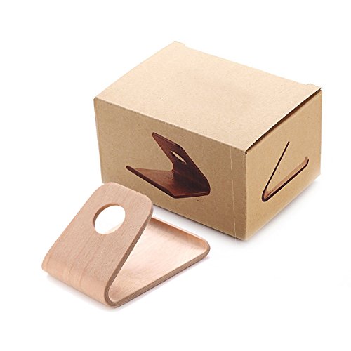 Handy halter Ständer Universal Holz Tischplattenstandplatz-Dock-Station-Halter-Haltewinkel für Handy (white 2) - 6