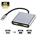 Produktbild WU-MINGLU Thunderbolt 3 auf HDMI Adapter, USB C zu dual HDMI 4k Ultra HD Output Konverter USB 3.1 Kabel für MacBook/MacBook Pro 2017/2016/2015,Samsung Galaxy S8/S9,Dell XPS13,Acer,Lenovo