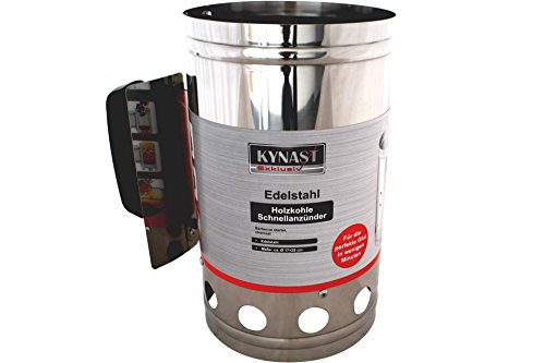 Anzündkamin Edelstahl 27cm Grillanzünder Grillkamin - 4