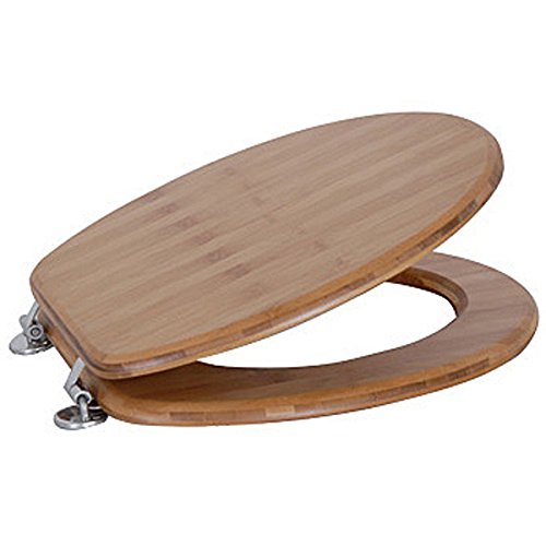 WC-Sitz Toilettendeckel Bambus Toilettensitz WC Deckel Holz Edelstahl Scharniere