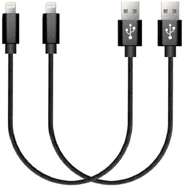 Lightning Cable Short Nylon Schwarz 2er Pack 0,3M