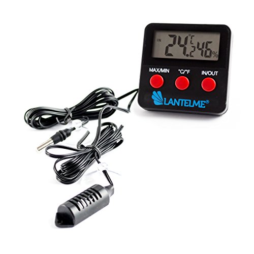 Lantelme 5965 Digitalthermometer und Hygrometer - Digitaler Thermometer für Innen - Außen Temperatur und Luftfeuchtemessung