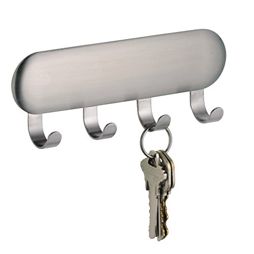 InterDesign 82600EU Forma Selbstklebendes Schlüsselbrett, klein, edelstahl gebürstet - 4