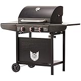 ✔ Gasgrill mit 3 Edelstahlbrennern, Piezo-Zündung, Gußrost für ein perfektes Branding