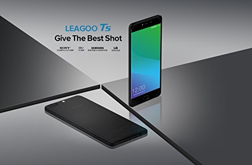 LEAGOO T5 - 4G LTE Smartphone Android 7.0 5.5 Pollici Octa Core 1.5Ghz 4GB RAM 64GB ROM,MTK6750T FHD IPS 1920*1080 Pixel,Corpo in metallo ultrasottile da 7,9 mm Dual SIM,lettore di impronte digitali fotocamere triple ultra (13MP + 5MP + 13MP)(nero)