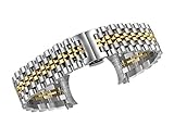 FERZA Home Armbanduhr aus Edelstahl mit Mehreren Enden und einstellbaren Gliedern (Color : Two Tone Silver and Gold, Size : 14)