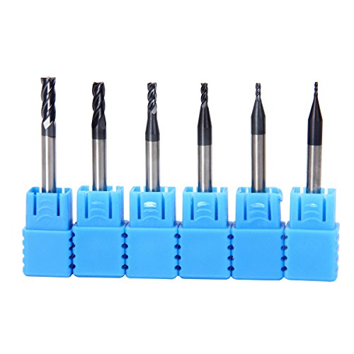 Latinaric 6 pcs 1mm 1.5mm 2mm 2.5mm 3.5mm 4mm Fräser Bits Werkzeuge 4 Flöte End Mill Fräser - 3