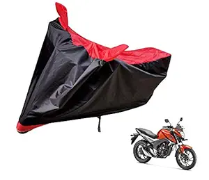 Auto Hub Fully Waterproof Bike Body Cover Compatible with Honda CB Hornet 160 -(Color:-Black/Red)