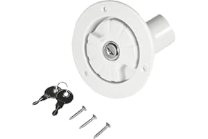 Kocusu Bouchon De Réservoir d'eau pour Camping-Car, Anti-Fuite Bouchon Remplissage d'eau avec Verrouillage par Gravité, pour Camping-Car avec Clé, pour Camping-Cars, Blanc