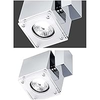 Techo Foco orientable 1 focos Techos – Foco flexible lámpara de techo (Piso lámpara de techo, Luz techo, dados (Dormitorio, Salón Lámpara, 12 cm, cocina, 1 x 40 W, blanco cálido)