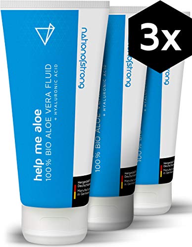 Gel de Aloe Vera Orgánico - cultivo 100% orgánico (certificado) - Hecho en Alemania - para una piel naturalmente firme - El ácido hialurónico retiene la humedad