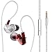 Produktbild chlliacrow QKZ CK6 Universal Lärmminderung Mikrofon HiFi In-Ear Verdrahtet Telefon Musik Kopfhörer Mobiltelefon-Headset Magnetisches Adsorptionsdesign Hängendes Ohr Starker Bass Sport-Headset Red