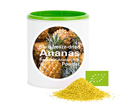 Piña en Polvo - Liofilizado|biológico|vegano|crudo|pura fruta|no aditivo|rica en vitamina|Good Nutritions 120g