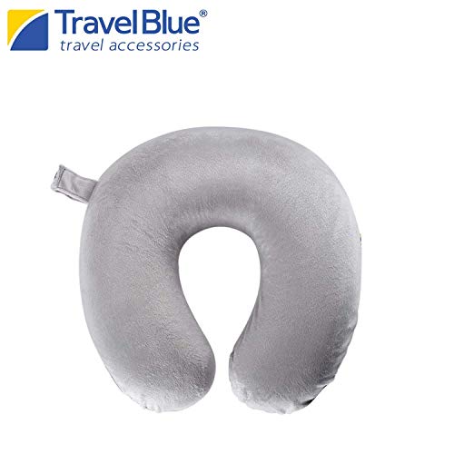Buy Travel Blue Grey Memory Foam Travel Neck Pillow Online At Low