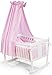 KOKO- Baby | swinging cradle | crib | "KARLA" | white | wooden | complete set | design: bear rose
