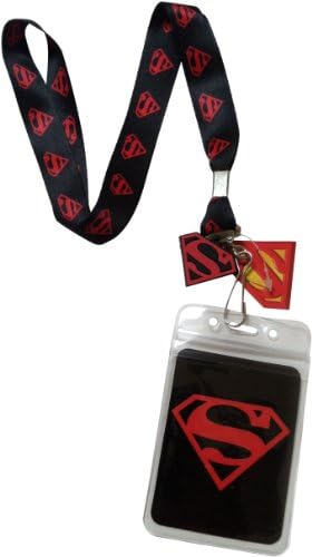 SUPERMAN, Logo On Black, Officially Licensed Original DC Comic Hero Artwork LANYARD