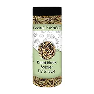 Foodie Puppies Dried Black Soldier Fly Larvae 50g - Food for Arowana, Flowerhorn, Oscar, Blood Red Parrot and Other Carnivores