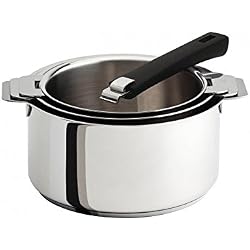 Cristel S3CMAN Serie 3 CASSEROLES Amovibles 16 A 20 CM + 1 POIGNEE Mutine Noire