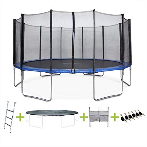 Alice's Garden - Cama elastica, Trampolin de 490 cm, aguanta hasta 150 kg (estructura reforzada). Inluye: red de protección- JUPITER