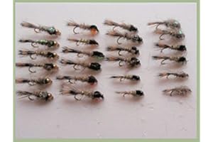 TROUTFLIES UK NYMPHS 24 Hares Ear Nymph Trout Fishing Flies Size 10-12, Hothead, tungsten, goldhead, unweighted nymph