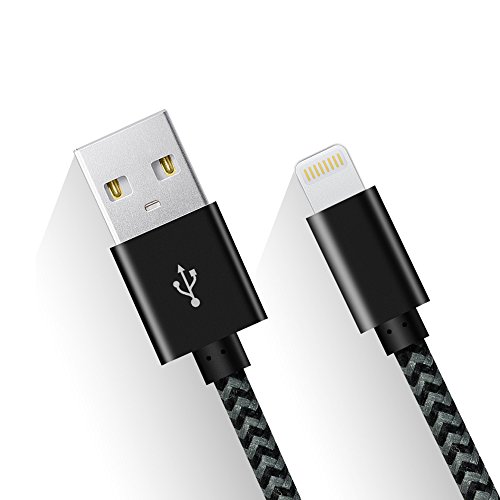 Câble iPhone, Y-ouni [MFI certifié Apple] Câble Lightning vers USB Chargeur en Nylon avec aluminium connecteur robuste compatible pour iPhone SE/5/5C/5S/6/6s/6s Plus/6 Plus/7/7 plus iPad Pro/Air, iPad mini, iPod nano, iPod Touch 