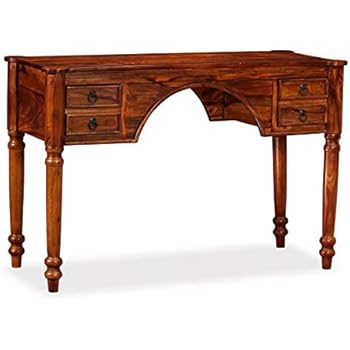 Solid Wood Writing Table Antique Storage Furniture Vintage Pc Desk