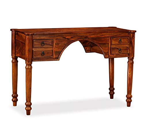 Solid Wood Writing Table Antique Storage Furniture Vintage Pc Desk