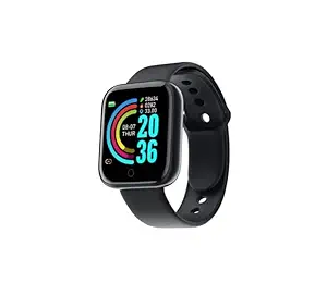 M i Smart Watch M! D20 Touchscreen Smart Watch Bluetooth Smartwatch with Heart Rate Sensor and Basic Functionality for All Women,Men, Boys & Girls-Black D20