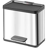 Hailo Trento Öko - Cubo de reciclaje triple, de acero fino, 3 x 11 l