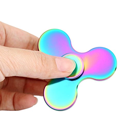 Ouneed Hand Spinner Spielzeug , Fidget Hand Spinner Metal multicolored rainbow Graffiti Finger perfect Toy - 4