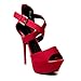 Klaur Melbourne Women Shoes/Sandals/Sneaker/Boots/Block Heels Red