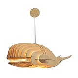 SUSIDUN Abat-jour Plafonnier Suspension Lustre Bois Baleine Forme Wired High Reglable e27 LED DIY Puzzle Design pour Salon Chambre Salle à manger Cuisine（Grande）