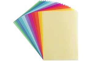 IDEEN MIT HERZ Lot de 20 papiers calques format A4, 10 couleurs, 200 g/m², papier coloré pour travaux manuels, scrapbooking, fabrication de cartes, bricolage, etc.