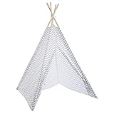 Atmosphera Tipi - 120 x 120 x 160 cm - Bois Polyester - Blanc Gris