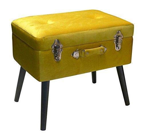 Pusher Bauletto Poggiapiedi, Legno, Giallo, 41 x 30 x 58 cm