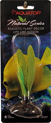 AQUATOP AQUATIC SUPPLIES 819603016628 Silicone Aquarium Plant, 4.5", Madagascar Lace Green
