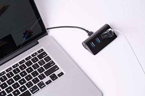 Sabrent USB HUB – Premium 4-Port USB 3.0 Schwarz Aluminum Hub (76cm Kabel) für iMac, MacBook, MacBook Pro, MacBook Air, Mac Mini oder einem beliebigen PC [Schwarz] (HB-MC3B) - 2