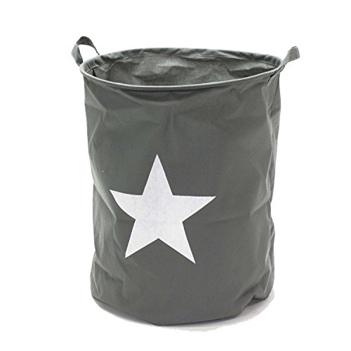 Wäschesack Stern Stars Wäschekorb Bad Haushalt Aufbewahrung (Grau mit Stern 36x45 cm)