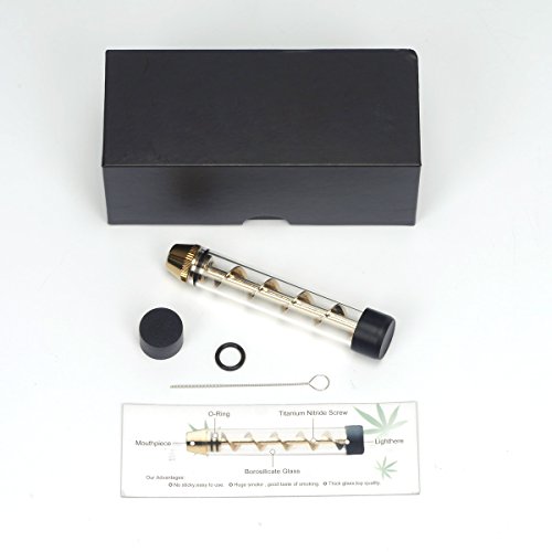 VOSO Gold Twisty Glass Tube Blunt Vaporizer Pen Kit for Dry Herb with Box - 2