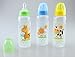 Baby Bottles Pack of 3 Farm Animal 150ml / 250ml Feeding Silicone Teat BPA Free