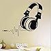 Produktbild zlhcich Hot Vinyl Wandtattoos DJ Kopfhörer Audio Musik Puls Aufkleber Kunstwandhauptdekoration Entfernbare Wandaufkleber Für Musik 57 * 65 cm