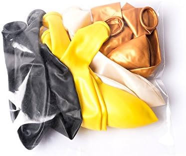 PARTY BALOONS 10'' LATEX PEARL 4 COLOR X 3 PCS EACH = 12 PCS white/gold/yellow/black